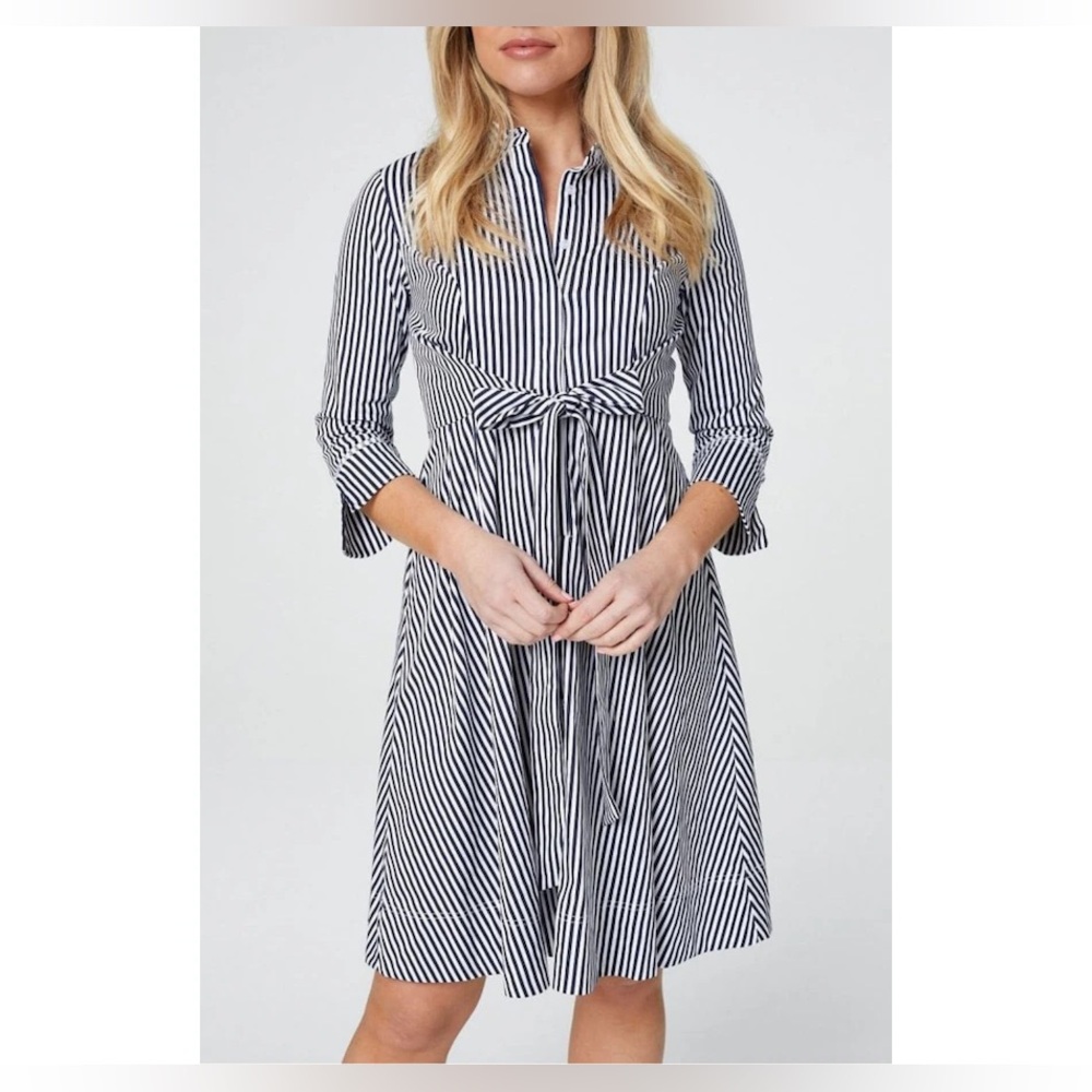 Tristan Black and White Striped Mini Dress